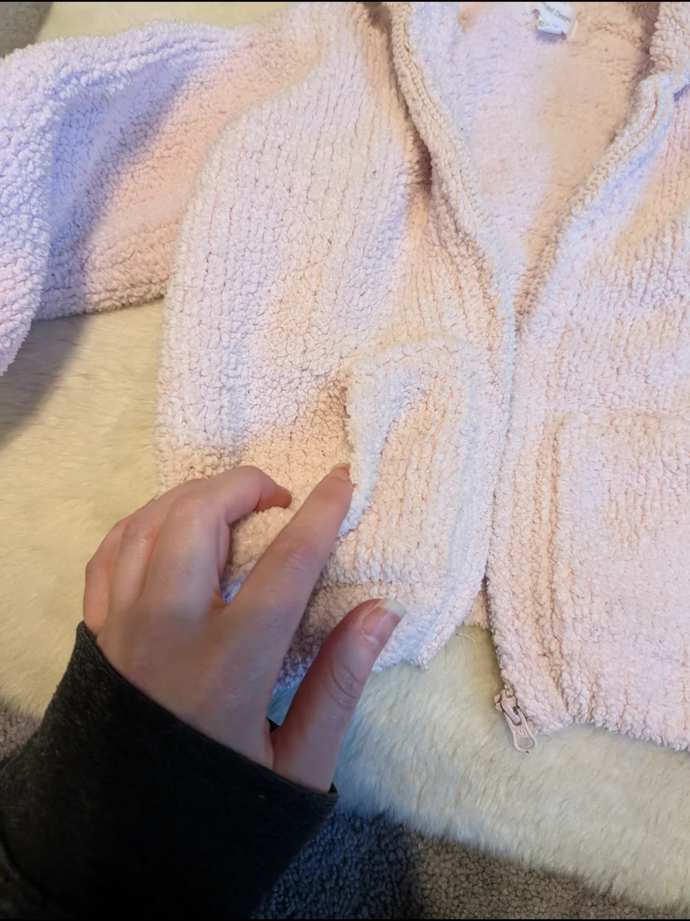 Angel Dear Plush Hooded Jacket - Pale Pink Flawed